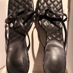 Chic Black Quilted Women's Sandals